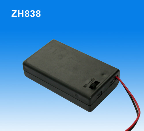 (ZH838)7号3节带盖带开关电池盒