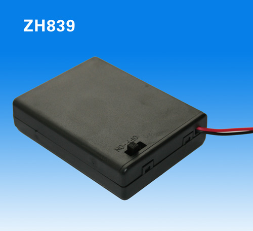 (ZH839)7号4节带盖带开关电池盒